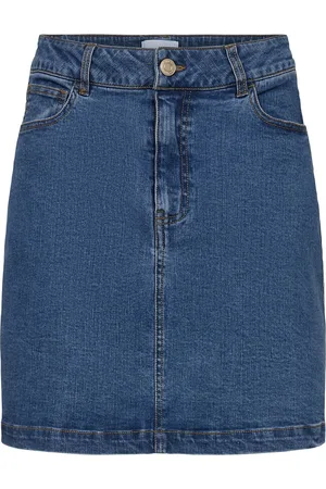 Numph Nululu Short Denim Skirt Blue
