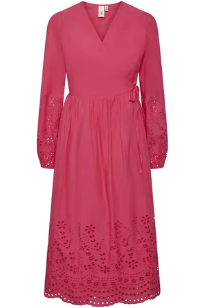 Y.A.S Luma Ls Long Wrap Dress S. Noos Pink