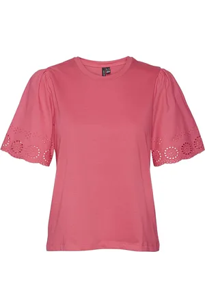 VERO MODA Vmemily Ss O-Neck Top Jrs Ga Pink