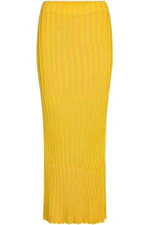 Dagmar Striped Rib Skirt Yellow