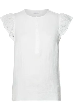 Mama;licious Mljuana Lia Wo Cap Sleeve Top 2F White