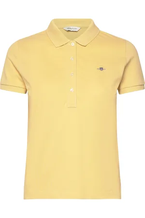 GANT Slim Sheild Cap Sleeve Pique Polo Yellow