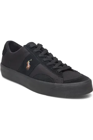 Ralph Lauren Sayer Canvas & Suede Sneaker Black