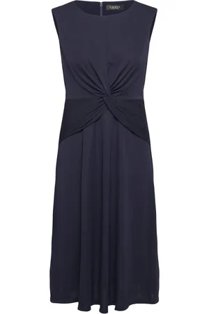 Ralph Lauren Twist-Front Jersey Dress Navy