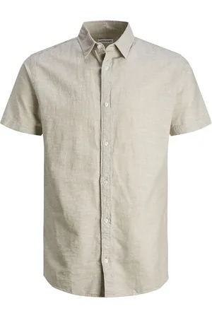 JACK & JONES Jjelinen Blend Shirt Ss Sn Jnr Grey Jack & J S