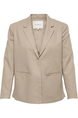 ONLY Carola-Caro L/S Linen Blazer Tlr Beige