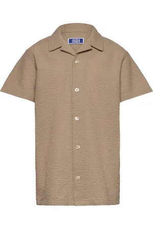 JACK & JONES Jorpalma Seersucker Shirt Ss Jnr Beige Jack & J S