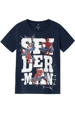 NAME IT Nmmmakan Spiderman Ss Top Mar Navy