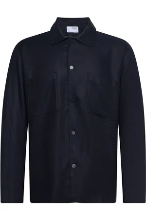 SELECTED Slh-Conrad Overshirt Ls Tencel Navy