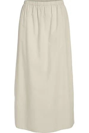 VILA Viemma Hw Midi Skirt/Ka Beige