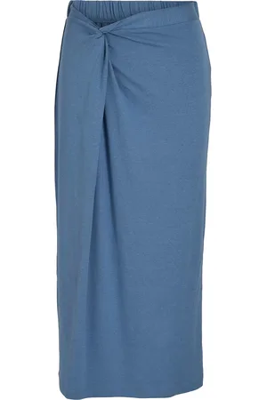 VILA Vivase Hw Midi Skirt Blue