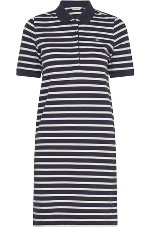 GANT Striped Shield Ss Pique Polo Dress Blue
