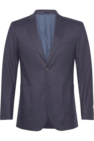 GANT Slim Cotton Linen Suit Blazer Blue