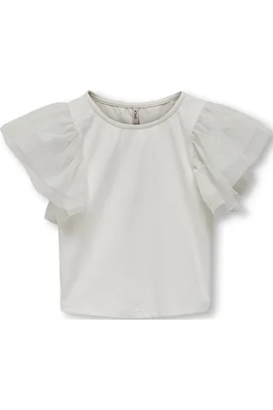 ONLY Kmgsine S/L Glitter Top Jrs White