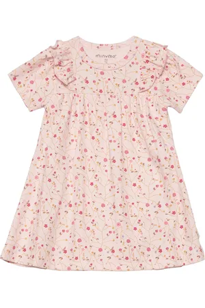 Minymo Dress Ss Aop Rib Pink