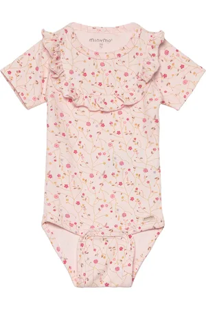 Minymo Body Ss Aop Rib Pink