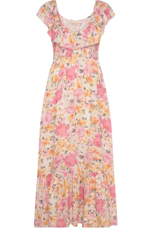 by Ti Mo Linen Smock Dress Pink