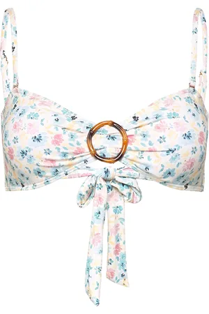 By Malina Viola Bamboo-Ring Bandeau Bikini Top White