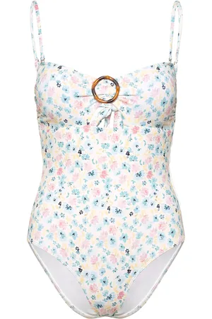 By Malina Mandy Bamboo-Ring Bandeau Swimsuit White