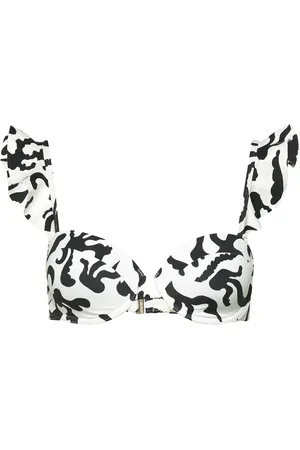 By Malina Debbie Underwired Ruffled Bikini Top White