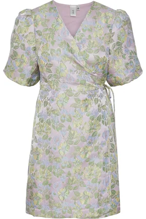 Y.A.S Panja Ss Wrap Dress - Show Green