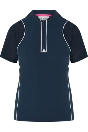 Original Penguin Zip Front Top With Mesh Sleeves & Piping Navy