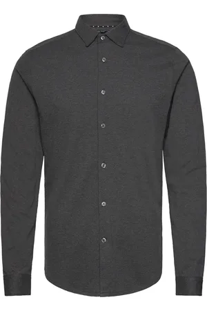 French Connection Long Sleeve Pique Jersey Shirt Grey