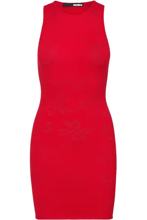 ROTATE Pointelle Knit Tank Dress Red