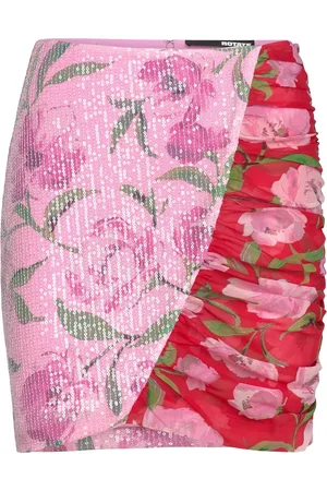 ROTATE Printed Mini Skirt Pink
