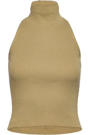 Les Coyotes de Paris Twisted Back Rib Top Khaki