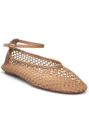 MANGO Ballet Flats With Mesh Bracelet Beige