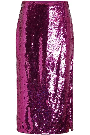 VILA Vietta Midi Sequin Skirt/Dc Purple