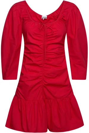 Ganni Cotton Poplin Red