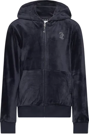 Juicy Couture Diamante Zip Through Hoodie Navy