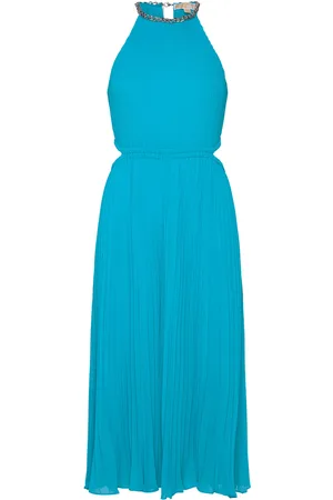 Michael Kors Pleated Cutout Drs Blue