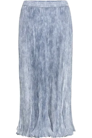 Michael Kors Petal Midi Pleat Skrt Blue
