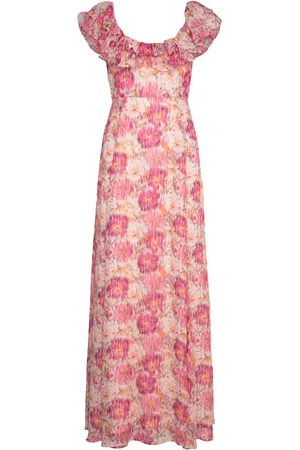 by Ti Mo Dotted Georgette Maxi Dress Pink