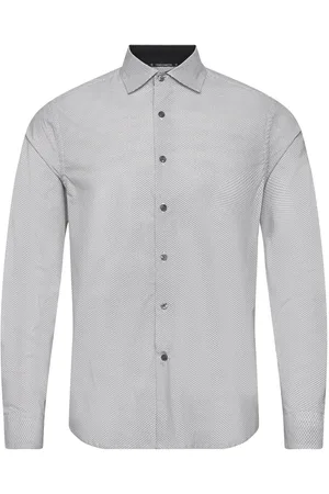 French Connection Ls Aop Shirt Grey