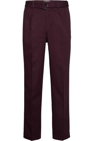 GANT Belted Pleat Chinos Burgundy