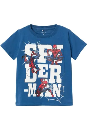 NAME IT Nmmmakan Spiderman Ss Top Mar Blue
