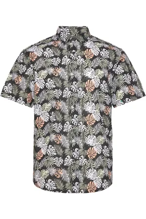 TOM TAILOR Relaxed Printed Slubyarn Shirt Black