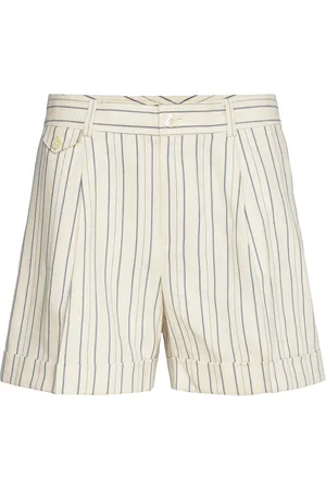 Ralph Lauren Striped Pleated Short Cream