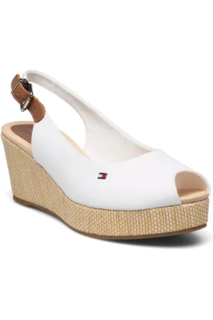 Tommy Hilfiger Iconic Elba Sling Back Wedge White
