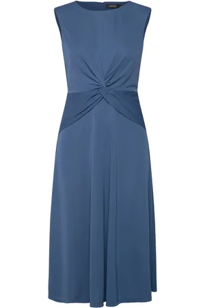 Ralph Lauren Twist-Front Jersey Dress Blue