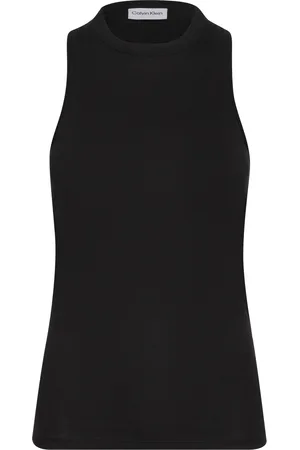 Calvin Klein Smooth Cotton Twist Back Tank Black