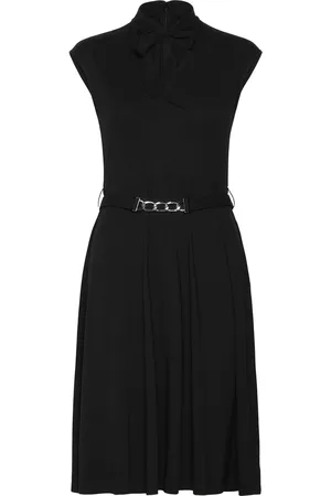 Ralph Lauren Belted Interlock Tie-Neck Dress