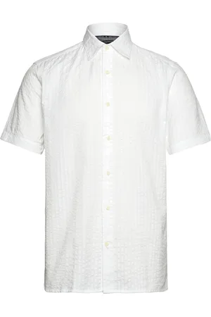 French Connection Ss Seersucker Check Shirt