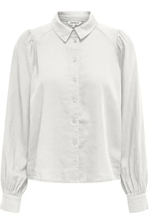 ONLY Onlcaro L/S Linen Bl Puff Shirt Cc Pnt White