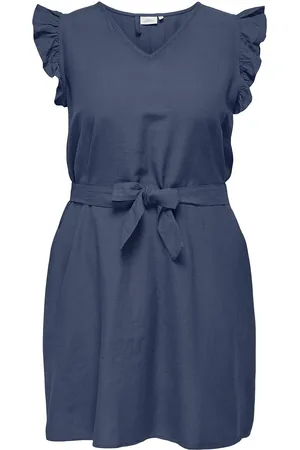 ONLY Carjupiter Life S/L Frill Abk Dress Wvn Blue