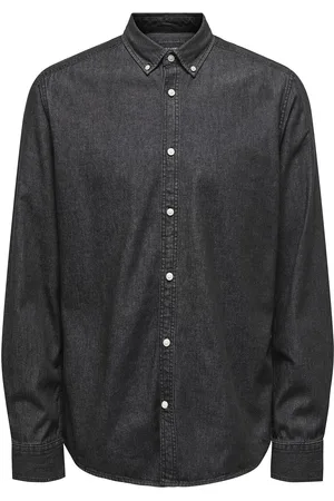 Only & Sons Onsday Reg Btn Down Chambray Ls Shirt Black